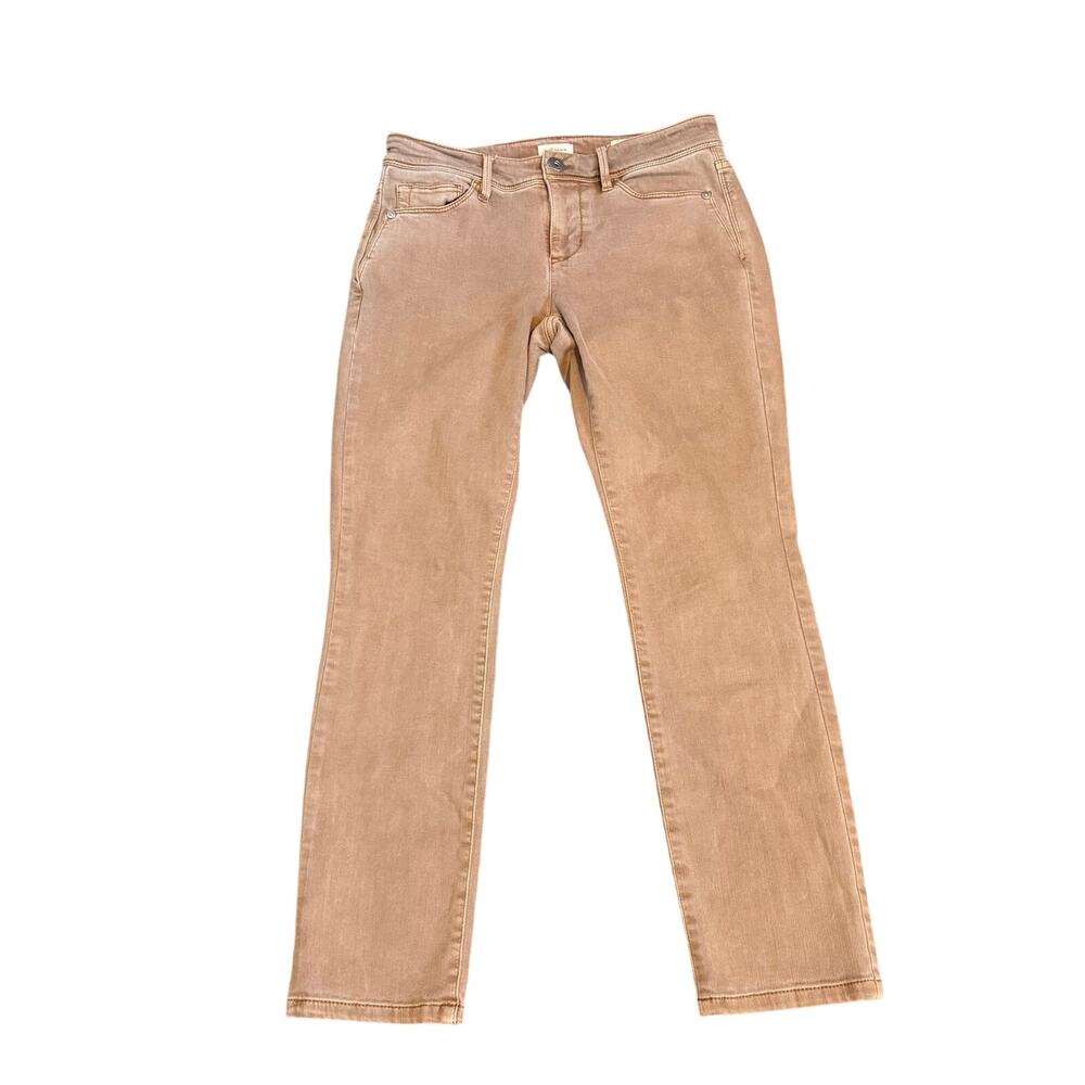 J. Jill Denim Womens Size 2p PETITE Tan Jeans Low Rise Authentic Fit Slim Ankle